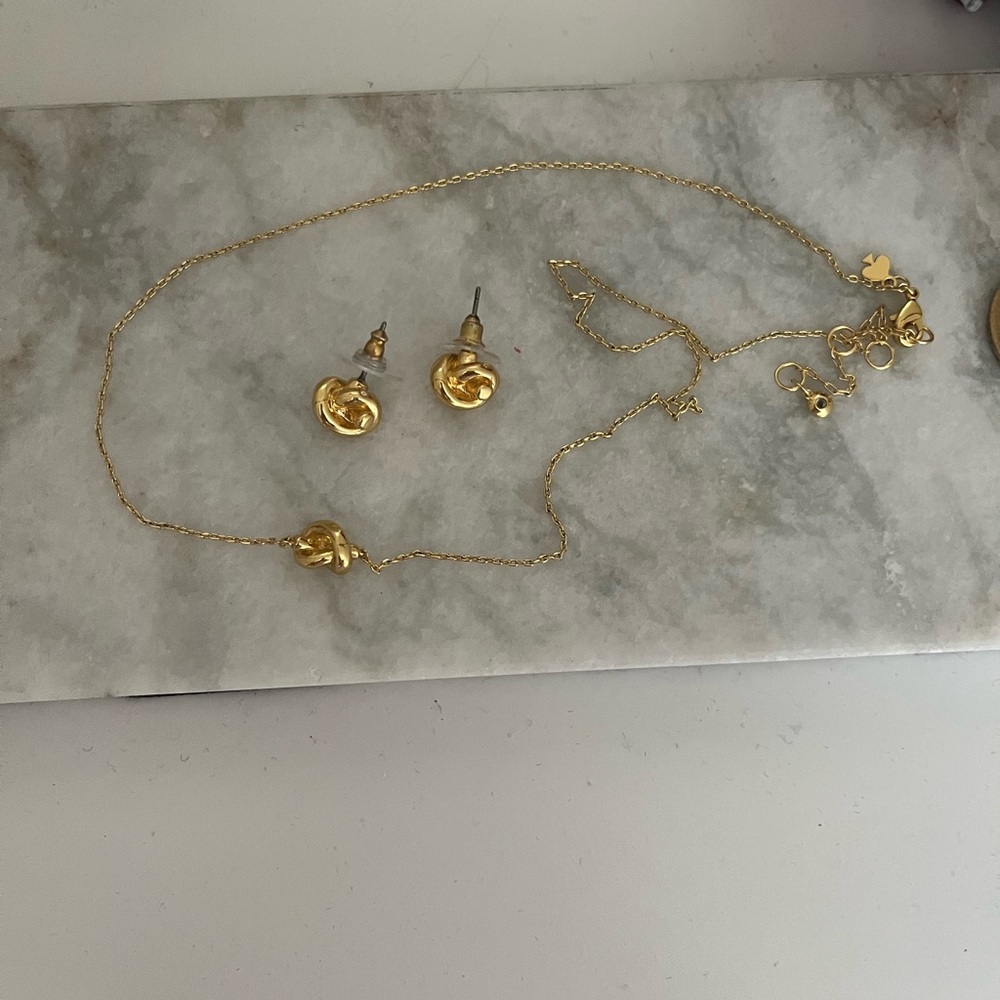 Kate Spade knot earring and necklace set